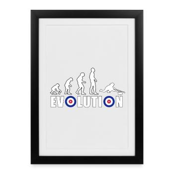EVOLUTION CURLING Curling Gift Winter - Framed poster (27 × 37 cm) - black - Front