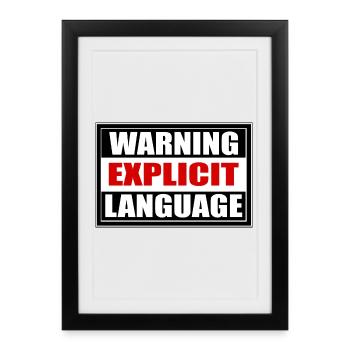 Attention coarse language - Framed poster (27 × 37 cm) - black - Front