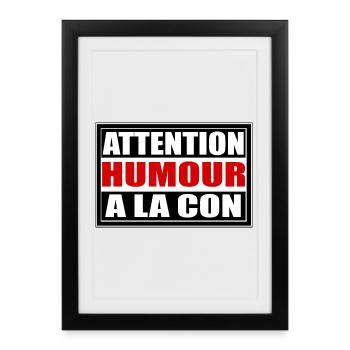 Humour a la con - Affiche encadrée (27 × 37 cm) - noir - Devant