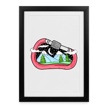 Mountain Mountains Mountain Peaks - Framed poster (27 × 37 cm) - black - Front