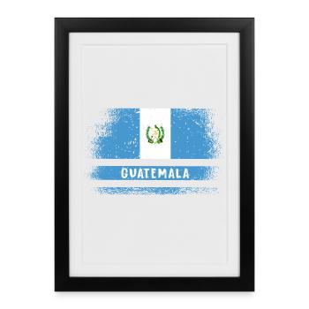Drapeau du Guatemala - Affiche encadrée (27 × 37 cm) - noir - Devant
