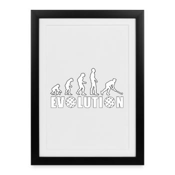 EVOLUTION HOCKEY Champion du monde de hockey en salle Cadeau - Affiche encadrée (27 × 37 cm) - noir - Devant