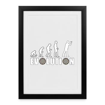 EVOLUTION DARTS Game Arrow Dartboard Gift - Framed poster (27 × 37 cm) - black - Front
