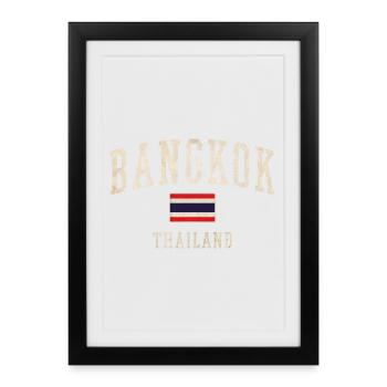 Logo vintage de Bangkok Thaïlande - Affiche encadrée (27 × 37 cm) - noir - Devant