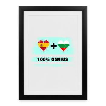 L’Espagne et la Bulgarie font preuve de génie à 100% - Affiche encadrée (27 × 37 cm) - noir - Devant