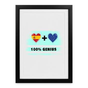 L’Espagne et l’Europe drasent 100% génie - Affiche encadrée (27 × 37 cm) - noir - Devant