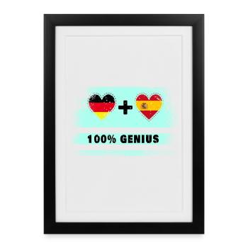 L’Espagne et l’Allemagne font preuve de génie à 100% - Affiche encadrée (27 × 37 cm) - noir - Devant