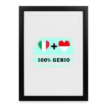 Italie et Indonésie 100 % Flag Engineers - Affiche encadrée (27 × 37 cm) - noir - Devant