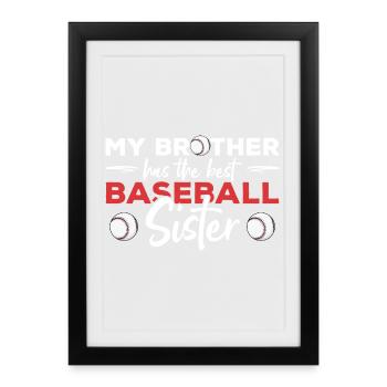 Brother a la meilleure soeur de baseball - Affiche encadrée (27 × 37 cm) - noir - Devant