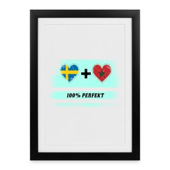 Maroc et Suède 100% Parfait / Cadeau - Affiche encadrée (27 × 37 cm) - noir - Devant