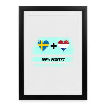 Pays-Bas et Suède 100% Parfait / Cadeau - Affiche encadrée (27 × 37 cm) - noir - Devant