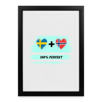 Norway and Sweden 100% Perfect / Gift - Framed poster (27 × 37 cm) - black - Front