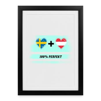 Autriche & Suède 100% parfait / cadeau - Affiche encadrée (27 × 37 cm) - noir - Devant