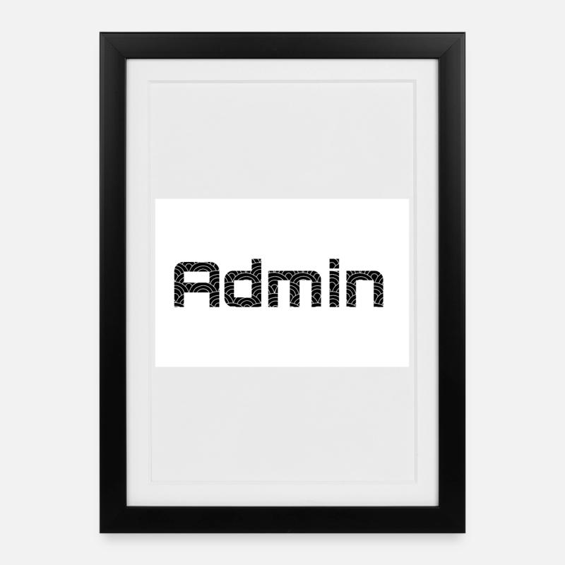 ADMIN Blackwords/WhiteBackround - Gerahmtes Poster (27 × 37 cm) - Schwarz