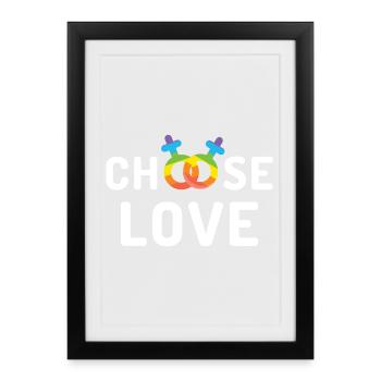 Mois de la fierté LGBT - Amour - Affiche encadrée (27 × 37 cm) - noir - Devant