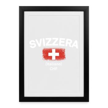Emblème suisse italien CHF - Affiche encadrée (27 × 37 cm) - noir - Devant