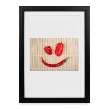 Smiley épicé - Affiche encadrée (27 × 37 cm) - noir - Devant
