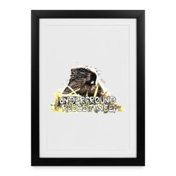 Marmotte culte - Résistance souterraine - Affiche encadrée (27 × 37 cm) - noir - Devant