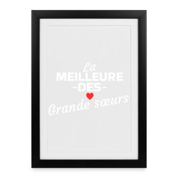 Citation amoureuse pour grandes sœurs - Affiche encadrée (27 × 37 cm) - noir - Devant