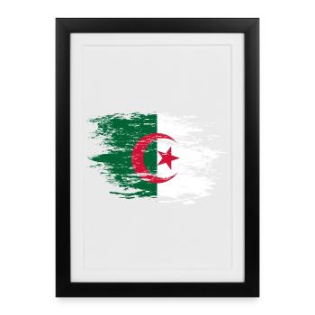 Drapeau de l’Algérie utilisé - Affiche encadrée (27 × 37 cm) - noir - Devant