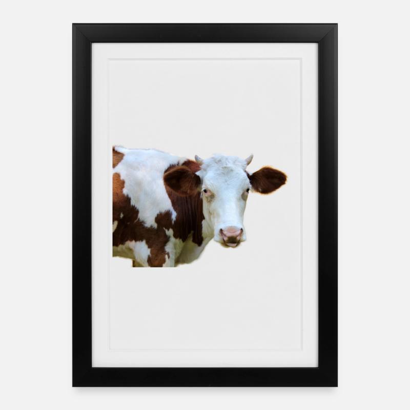 Kuh - Gerahmtes Poster (27 × 37 cm) - Schwarz