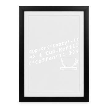 Programmers generate code from coffee - Framed poster (27 × 37 cm) - black - Front