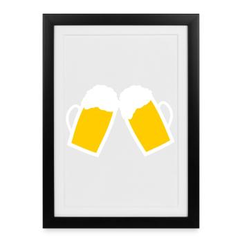 Beer Beer Glasses Father's Day Gift Dad - Framed poster (27 × 37 cm) - black - Front