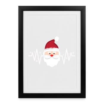 Santa Claus Cool Heartbeat - Framed poster (27 × 37 cm) - black - Front