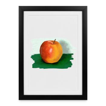 pomme - Affiche encadrée (27 × 37 cm) - noir - Devant