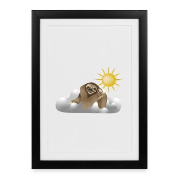 Sloth Clouds - Framed poster (27 × 37 cm) - black - Front