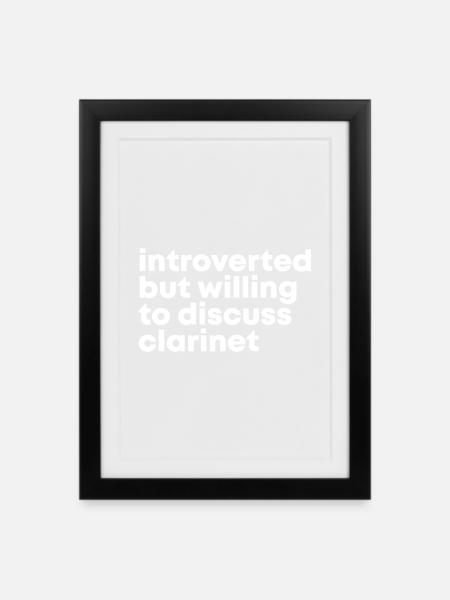 Clarinette Clarinette Clarinette - Affiche encadrée (27 × 37 cm) - noir