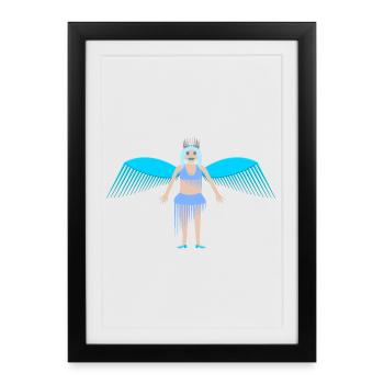 Winter Icicle Fairy Queen Fantasy Art - Framed poster (27 × 37 cm) - black - Front