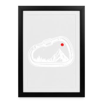 Alpine Ridge Carabiner Graphic - Framed poster (27 × 37 cm) - black - Front