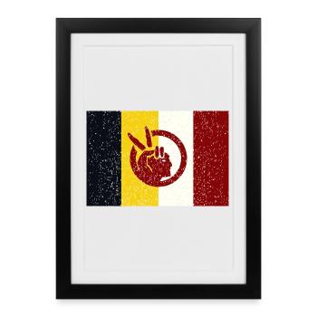 Mouvement amérindien - Affiche encadrée (27 × 37 cm) - noir - Devant