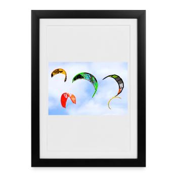 Kitesurfing - Framed poster (27 × 37 cm) - black - Front