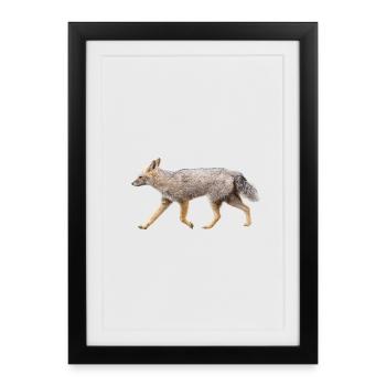 Fox in Silhouette Wild Night - Framed poster (27 × 37 cm) - black - Front