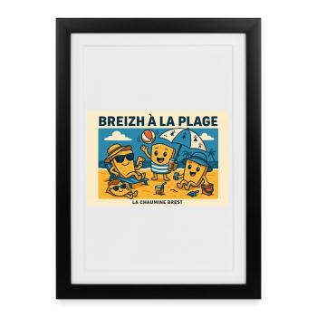 Pancakes at the beach - Framed poster (27 × 37 cm) - black - Front