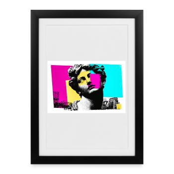Classic sculpture in urban pop art style - Framed poster (27 × 37 cm) - black - Front