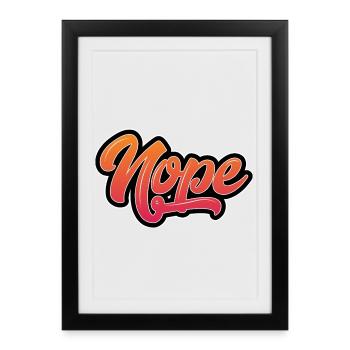 Lettrage Nope motivant avec dégradé de couleurs - Affiche encadrée (27 × 37 cm) - noir - Devant