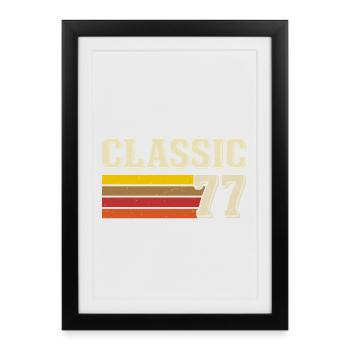 Rétro Classique 77 – Né en 1977, Anniversaire Vintage - Affiche encadrée (27 × 37 cm) - noir - Devant