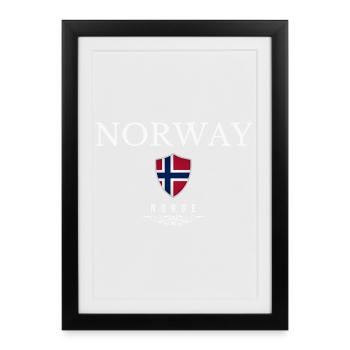 Norwegian patriot, minimalist sleek design - Framed poster (27 × 37 cm) - black - Front