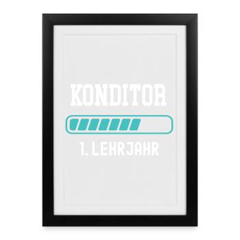 Confectioner training 1 year of apprenticeship 1st year of training - Framed poster (27 × 37 cm) - black - Front