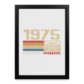 Légendes 1975 Millésime 1975 Jubilé 1975 vintage  - Affiche encadrée (27 × 37 cm) - noir - Devant