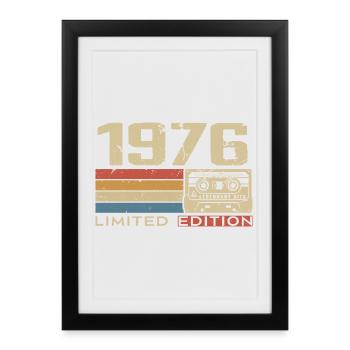 Légendes 1976 Millésime 1976 Jubilé 1976 vintage  - Affiche encadrée (27 × 37 cm) - noir - Devant