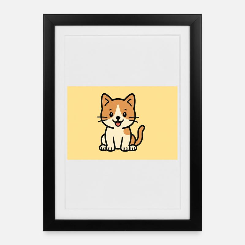 Chat - Affiche encadrée (27 × 37 cm) - noir