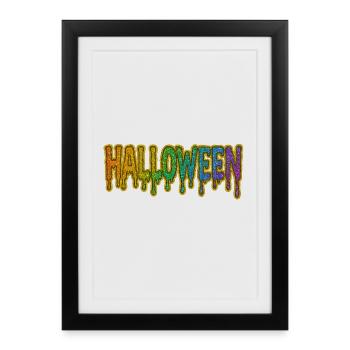 Rainbow Drop Halloween Font - Framed poster (27 × 37 cm) - black - Front