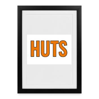 Typographie orange audacieuse des huttes - Affiche encadrée (27 × 37 cm) - noir - Devant