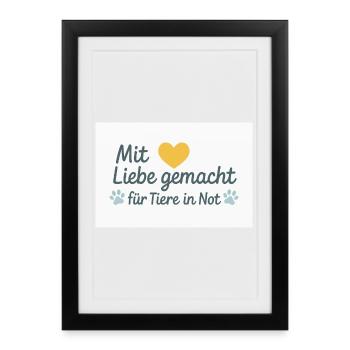 For animals in need - Framed poster (27 × 37 cm) - black - Front