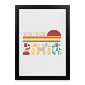 Millésime 1984 Vintage Rétro Cadeau d’anniversaire - Affiche encadrée (27 × 37 cm) - noir - Devant