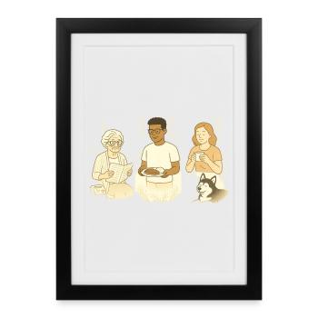 Vie de famille au quotidien - Affiche encadrée (27 × 37 cm) - noir - Devant